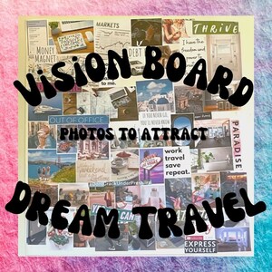 Vision ou Mood Board Voyage de Rêve Imprimable