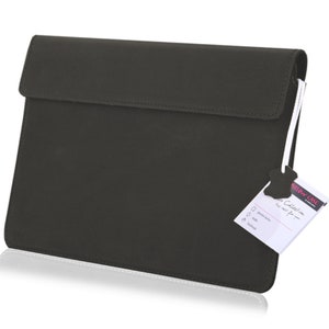 Portadocumenti in pelle Portadocumenti Portadocumenti A4 Custodia per documenti in carta Custodia in carta Cartella per carta Organizer in vera pelle XXL nero