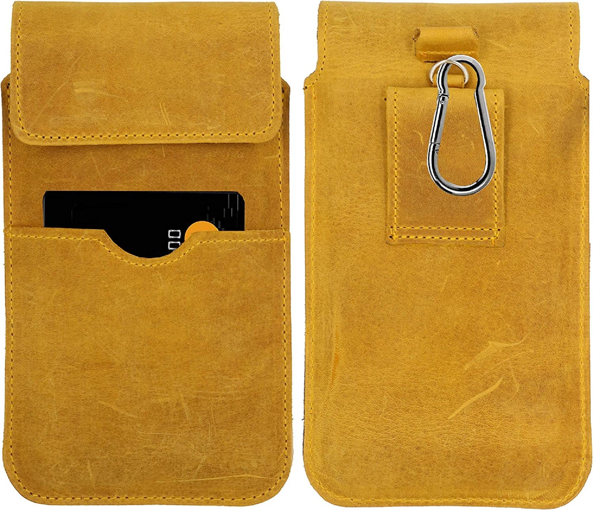 Sac de ceinture en cuir véritable pour Samsung Galaxy S24+ S20 Fe S21 Ultra S22 Ultra S23 Ultra S24 Ultra Étui de protection XL Jaune