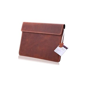 Porte-documents en cuir véritable, format XXL, marron. Organiseur de documents A4, pochette pour documents, porte-documents en papier.