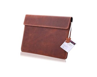 ECHT LEDER Tablet Hülle für Samsung Galaxy Book Ion 13.3 Book Flex Flex2 5G i5 Book Flex2 5G i7 Book S Book Pro 360 Tasche Schutz  XXL Braun