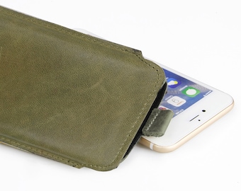 Genuine Leather Protective Case Cell Phone Bag for Xiaomi Poco X4 X5 X5 Pro X6 X6 Pro F5 F6 F6 Pro M6 Pro C55 XL Green