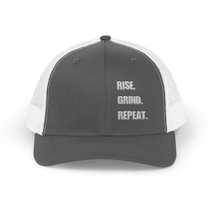 Blue Collar Worker Snapback Trucker Hat, Rise Grind Repeat Cap, Workwear Dad Hat, Laborer Baseball Cap, Industrial Snapback, Construction