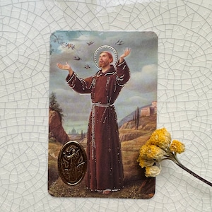 Prière de saint François d'Assise pour la paix / carte de prière format portefeuille