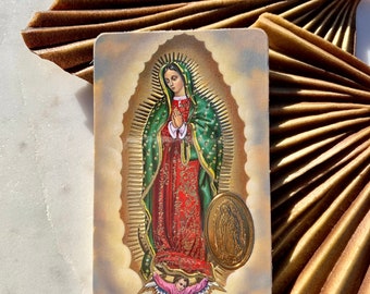 Oracion de la virgen de Guadalupe Biglietto di preghiera spagnolo / biglietto di preghiera / biglietto di preghiera formato portafoglio in spagnolo