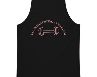 crying at the gym tank