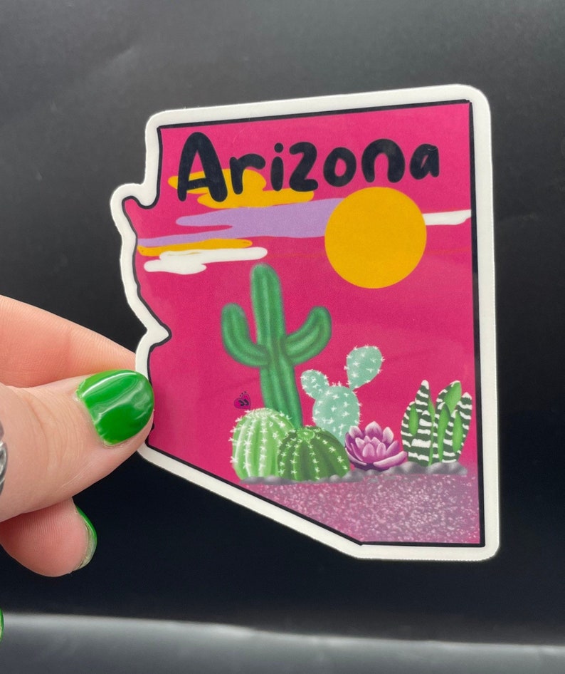 Arizona State Outline Sticker - Pink - Etsy
