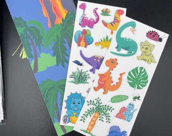 Bookmarks - Interactive Kids Sticker Bookmarkers - Dinos