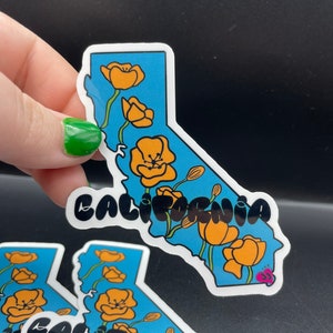 California State Outline Sticker - Poppy