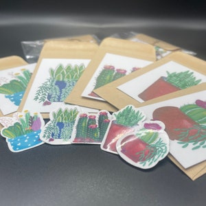 Mini tarjetas de suculentas/cactus