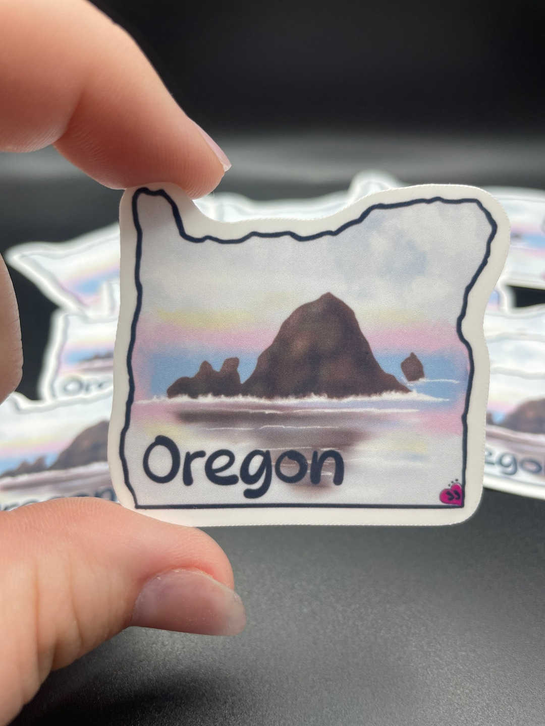 Oregon State Outline Sticker Haystack Rock Etsy 