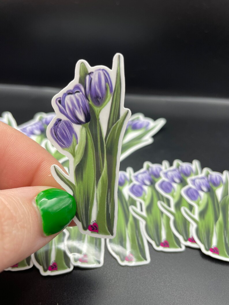 Purple Tulip Sticker - Etsy