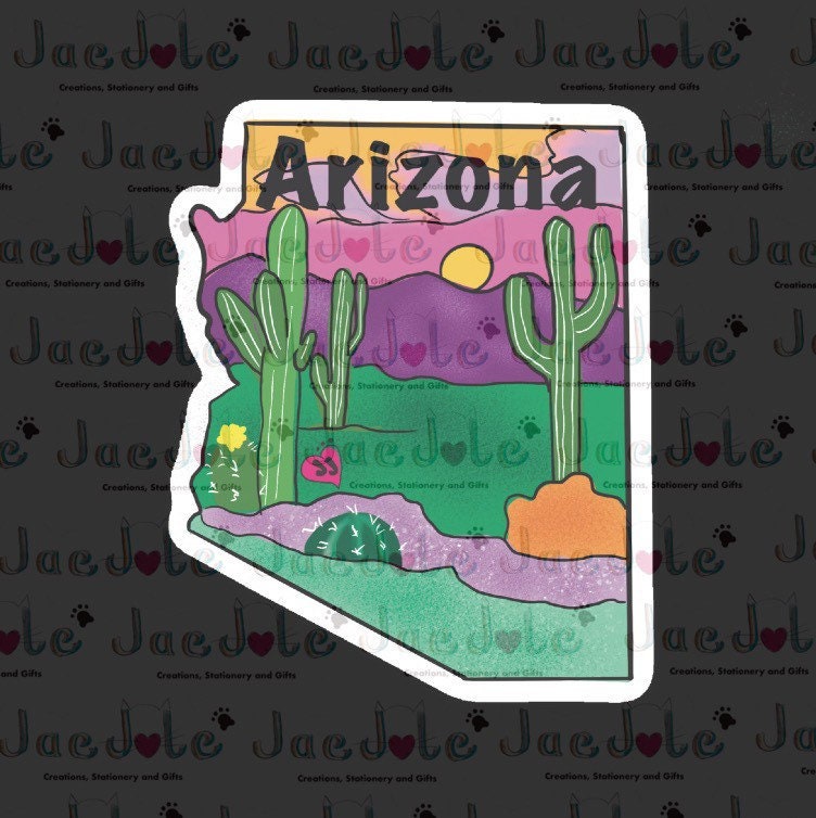 Arizona State Outline Sticker - Purple - Etsy