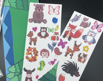 Bookmarks - Interactive Kids Sticker Bookmarkers - Woodland Critters