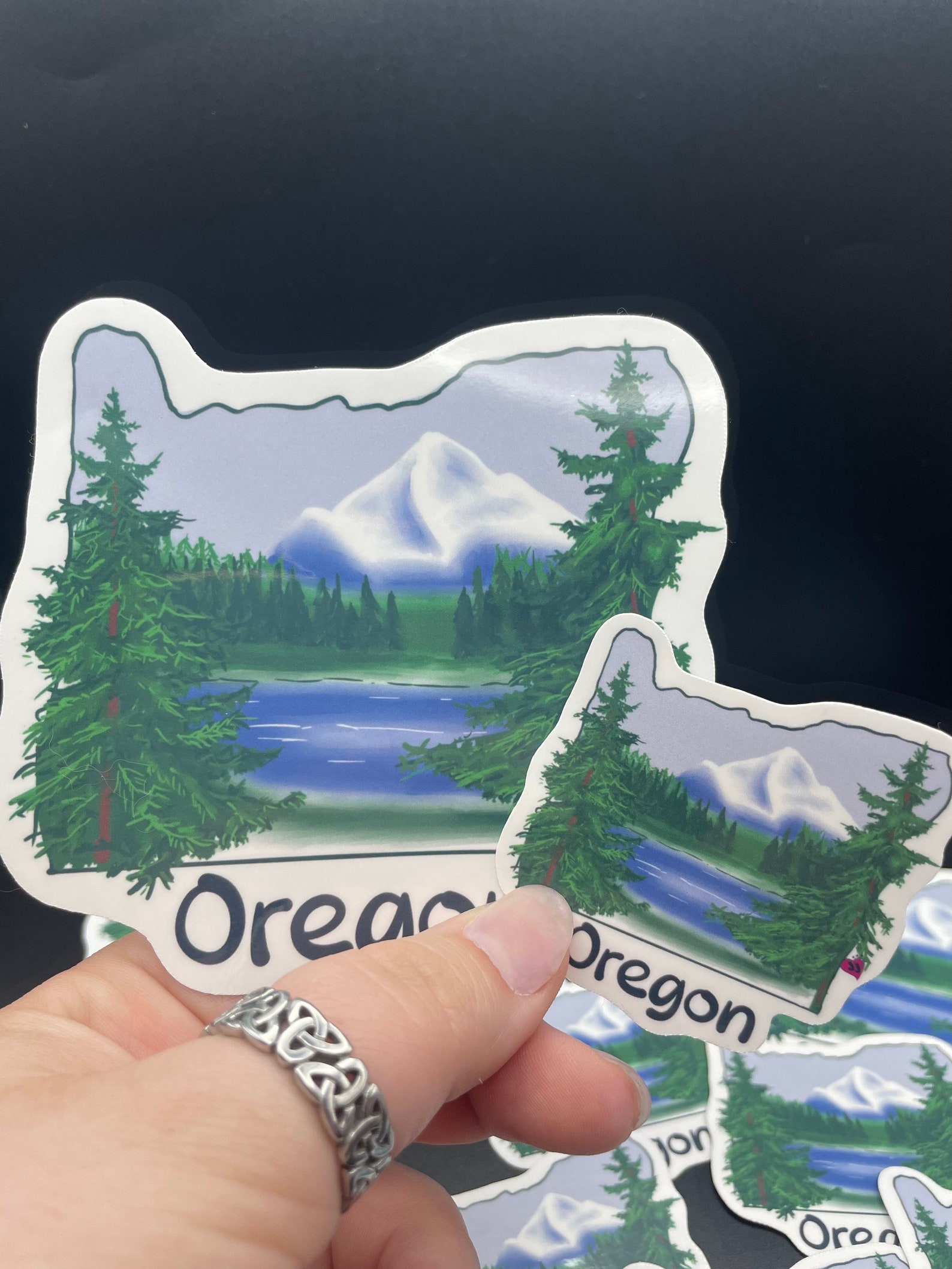 Oregon State Outline Sticker Mount Hood Etsy 