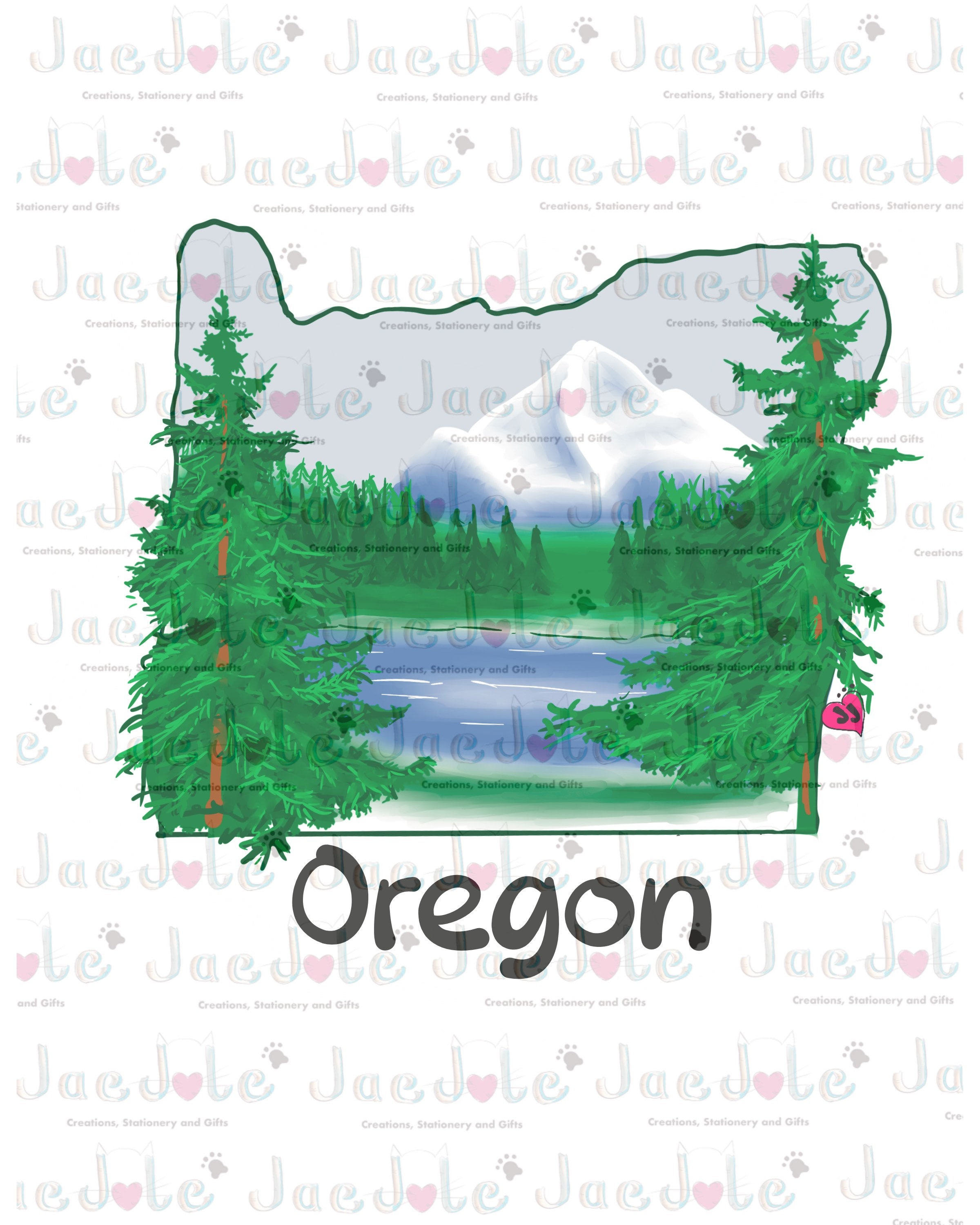 Oregon State Outline Sticker Mount Hood Etsy 