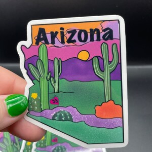 Arizona State Outline Sticker - Purple