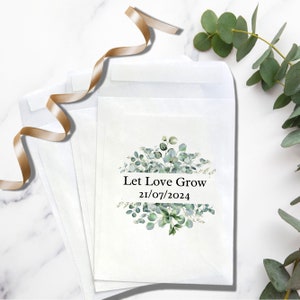 Glassine favor bags, Glassine envelopes, Cookie bags for wedding, Biodegradable glassine bags 4x6, printed packets, Wedding favors