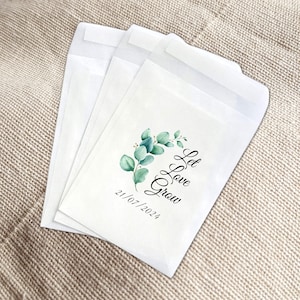 Glassine wedding favor bags, Cookie bags for wedding, Biodegradable glassine bags 4x6, printed packets, Wedding favors