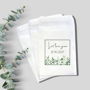 Pergamin Geschenkbeutel, Plätzchenbeutel für Hochzeit, Biologisch abbaubare Pergaminbeutel 4x6, bedruckte Päckchen, Hochzeitsbevorzugungen