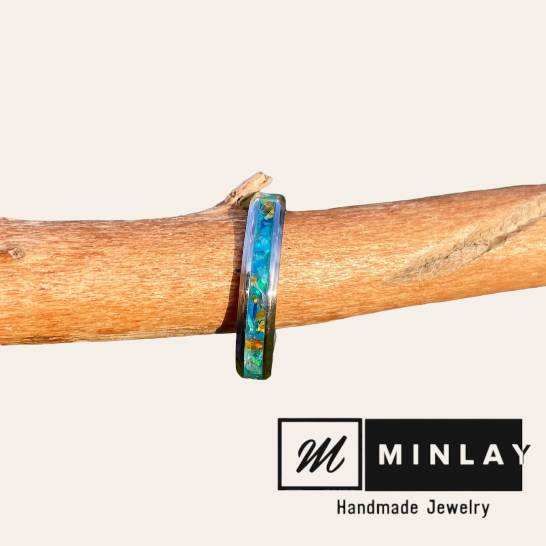 Custom Stainless Steel Inlay Ring 8mm, 6mm, 4mm Minlay Jewelry Etsy