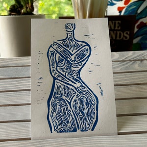 Hold Me Block Print - Blue Ink