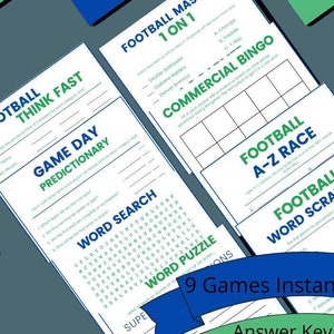 Football Party Games Instant Download. Gry Tailgate. Gry NFL. . Football Party Game Bundle. Upominki na urodziny Football