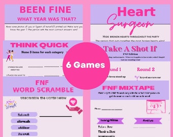 Printable Divorce Games Breakup Party Games Bundle Ladies Night Games FNF Party Girls Night Newly Single Divorce Celebration Divorced AF