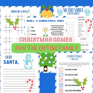 Christmas Games bundle Printable | Virtual Christmas Party  | Printable Holiday Games| Christmas Party Games | Christmas Zoom Games