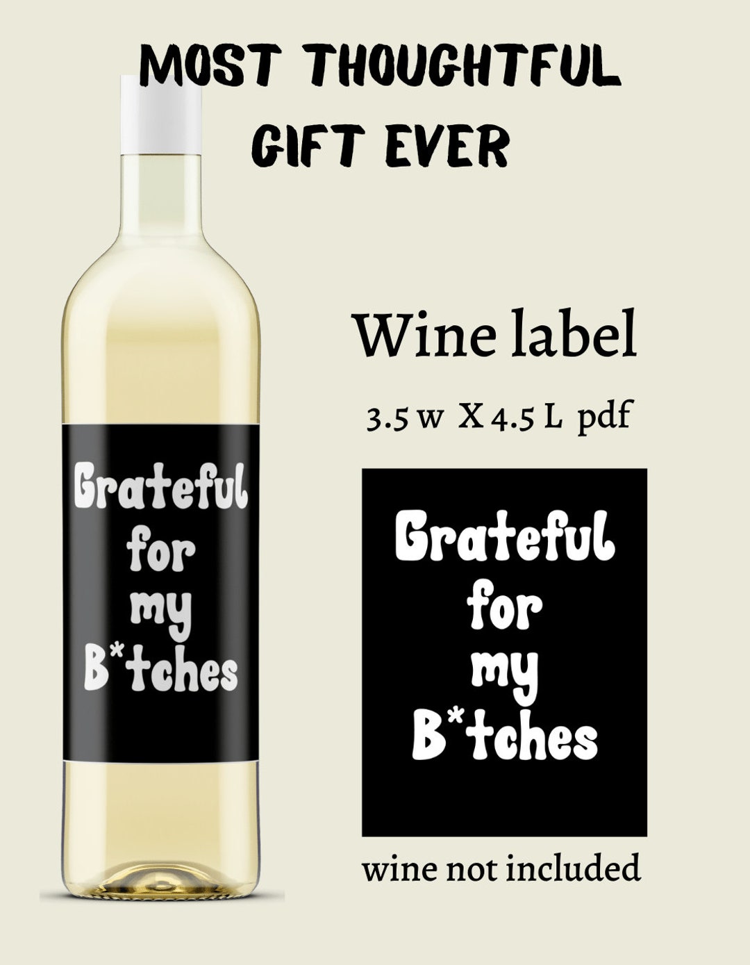 Printable Wine Label Friendsgiving Decor Breakup Party Games Breakup ...
