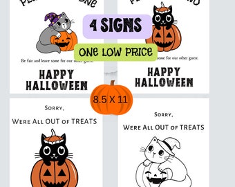 Halloween Porch Sign,Halloween Candy Sign Bundle Printable Halloween Sign Trick Or Treat Sign Halloween Candy Sign, Halloween Door Sign