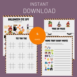 Halloween Games Printable | Halloween Trivia Games | Autumn Games | Halloween Fun | Halloween Witch Games | Boo