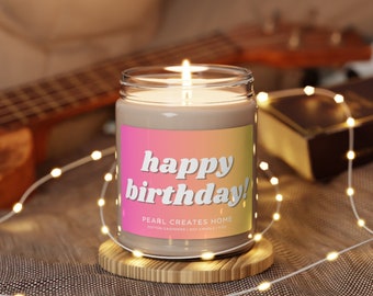 Happy Birthday Gift | Scented Soy Wax Candle for Home, Gift for Mom, Gift for Sister | 9oz Jar