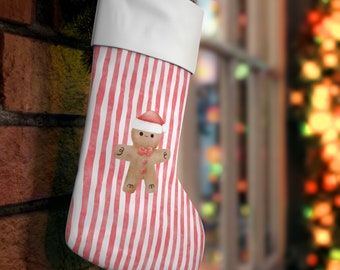 Gingerbread Stripe Christmas Stocking