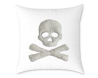 Halloween White Silver Throw Pillow. Double Side Design. 4 sizes available:18", 20", 24", & 26"