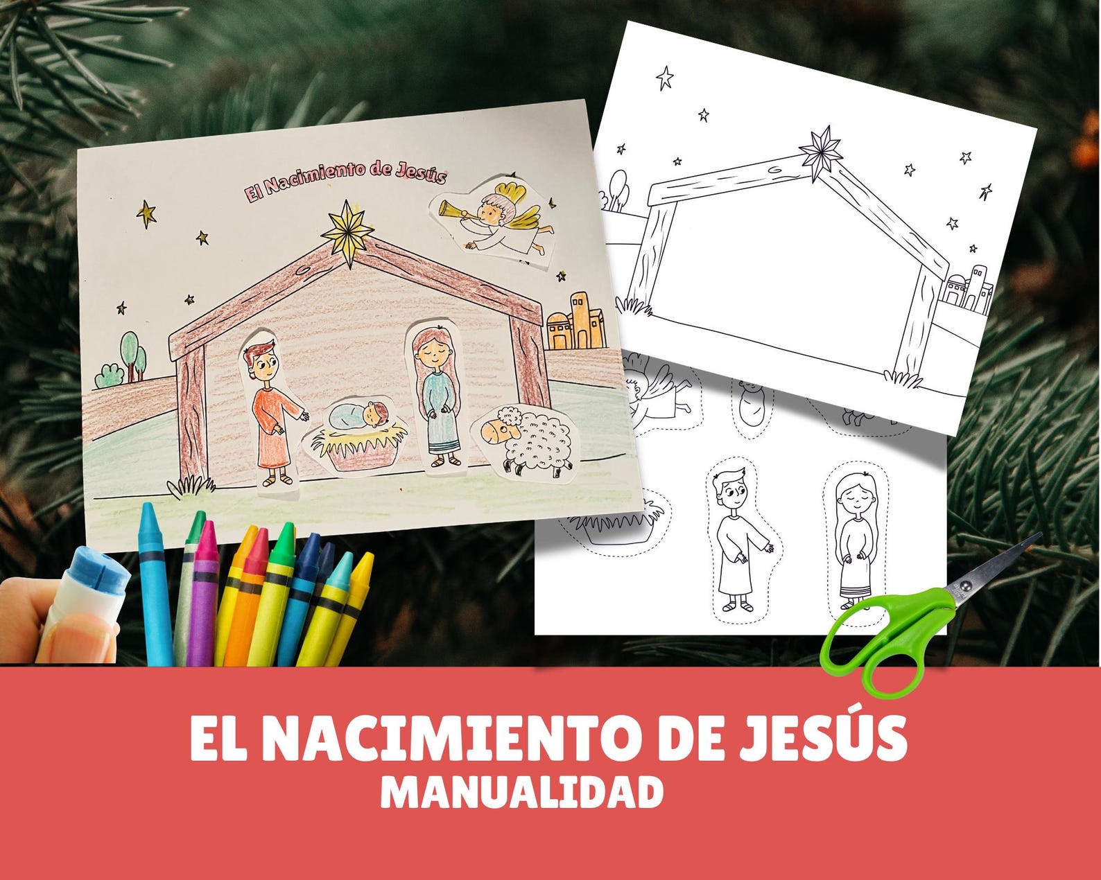 El Nacimiento De Jesús, El Pesebre, MANUALIDAD De NAVIDAD Para Niños ...