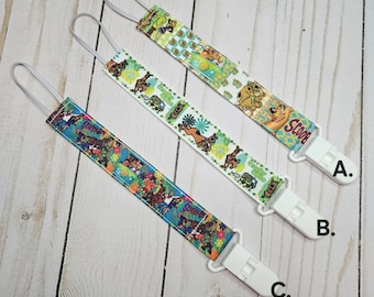 Dog Mystery TV Show Pacifier Clip, Handmade Grosgrain Ribbon Clip
