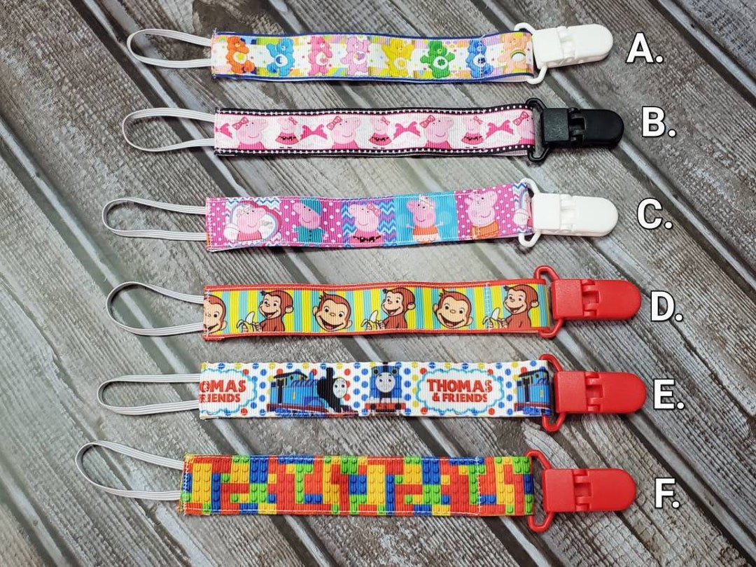 Handmade Pacifier Clip: Grosgrain Ribbon, Fun Prints - Etsy