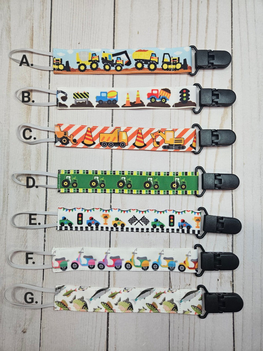 Construction Tractor Car Pacifier Clip / Baby Shower Gift / Fabric ...