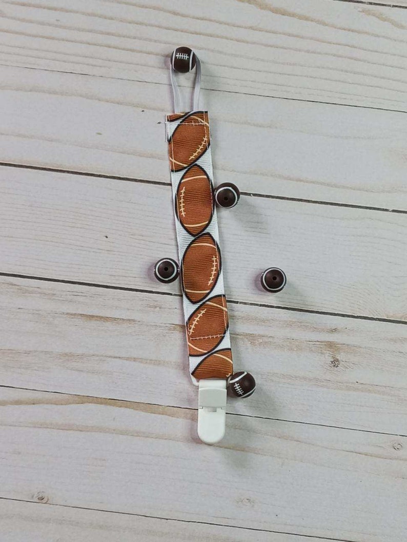 Sports Pacifier Clip / Baby Shower Gift / Fabric Pacifier Clip ...