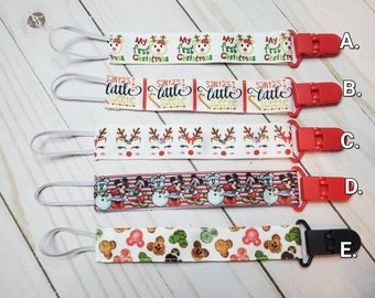 Pacifier Clips / Christmas / Baby's First Christmas