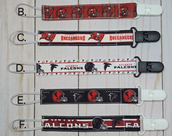 Professional Football Pacifier Clip/ Baby shower gift/fabric pacifier clip / handmade baby present /