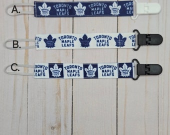 Handmade Hockey Team Pacifier Clip: Baby Shower Gift