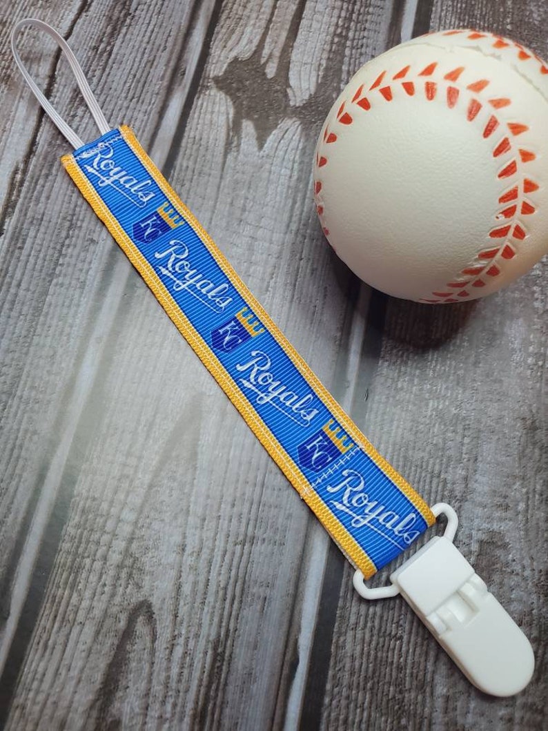 Pacifier Clip/ Baby shower gift / fabric pacifier clip / handmade baby present / Professional Baseball / American Central image 5