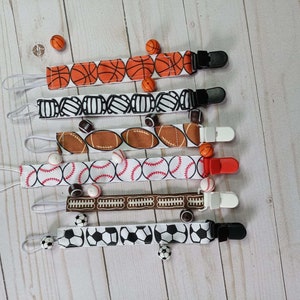 Sports Pacifier Clip / Baby Shower Gift / Fabric Pacifier Clip ...