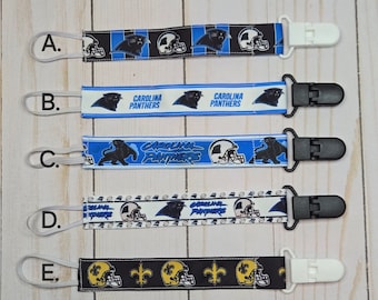 Professional Football Pacifier Clip/ Baby shower gift/fabric pacifier clip / handmade baby present /