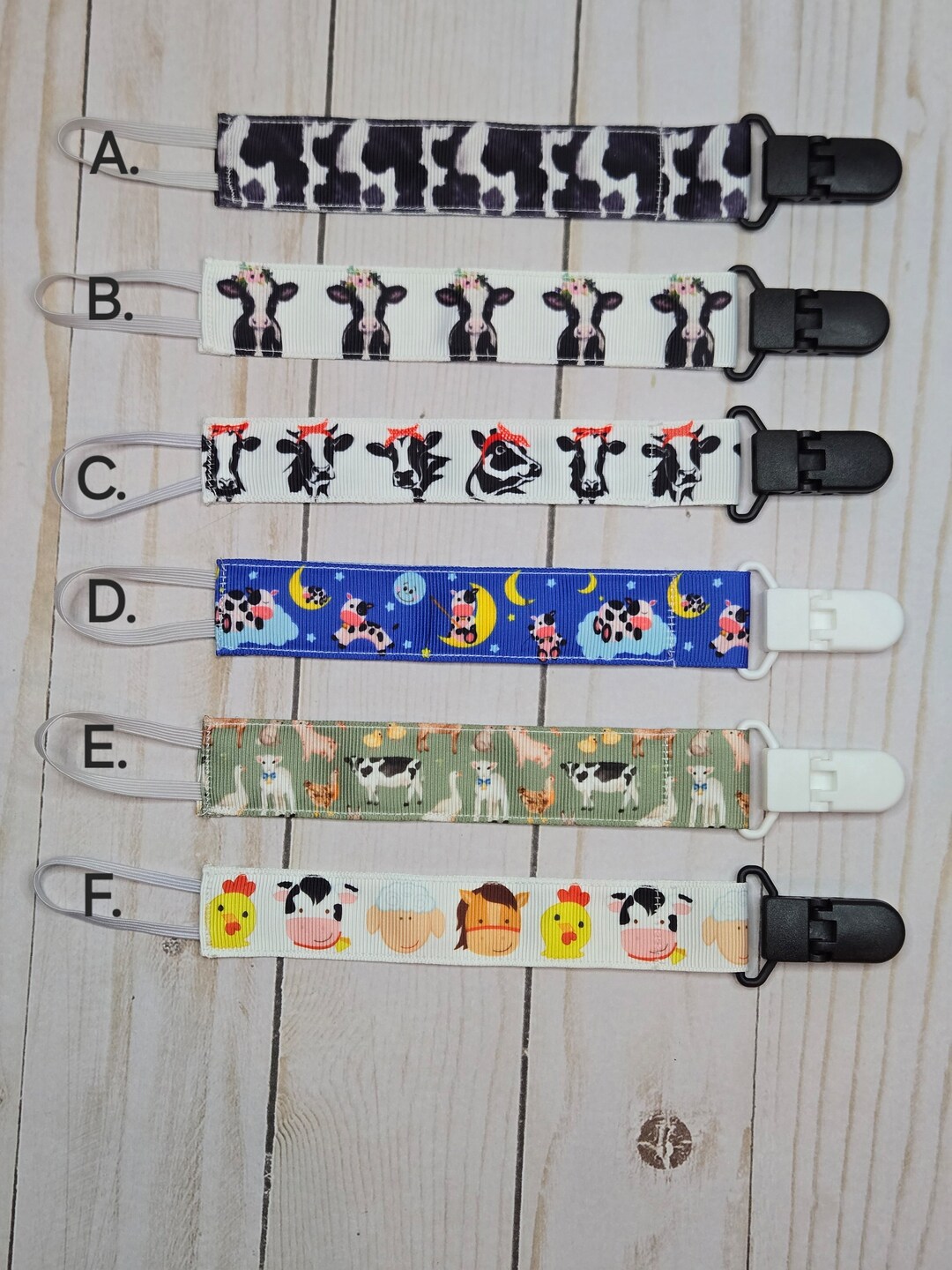 Farm Animal Pacifier Clip / Cow / Baby Shower Gift / Handmade - Etsy