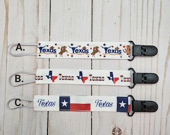 Texas Pacifier Clip / Baby shower gift / handmade
