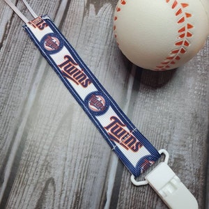 Pacifier Clip/ Baby shower gift / fabric pacifier clip / handmade baby present / Professional Baseball / American Central image 6
