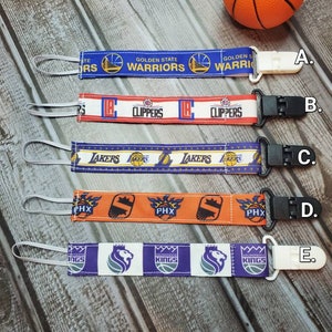 Pacifier Clip/ Baby shower gift / fabric pacifier clip / handmade baby present / Professional Basketball / Pacific